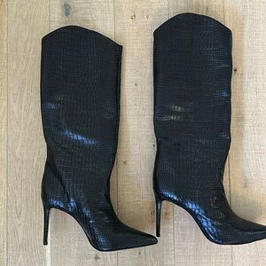 Schutz Maryanna Boot-embossed croc